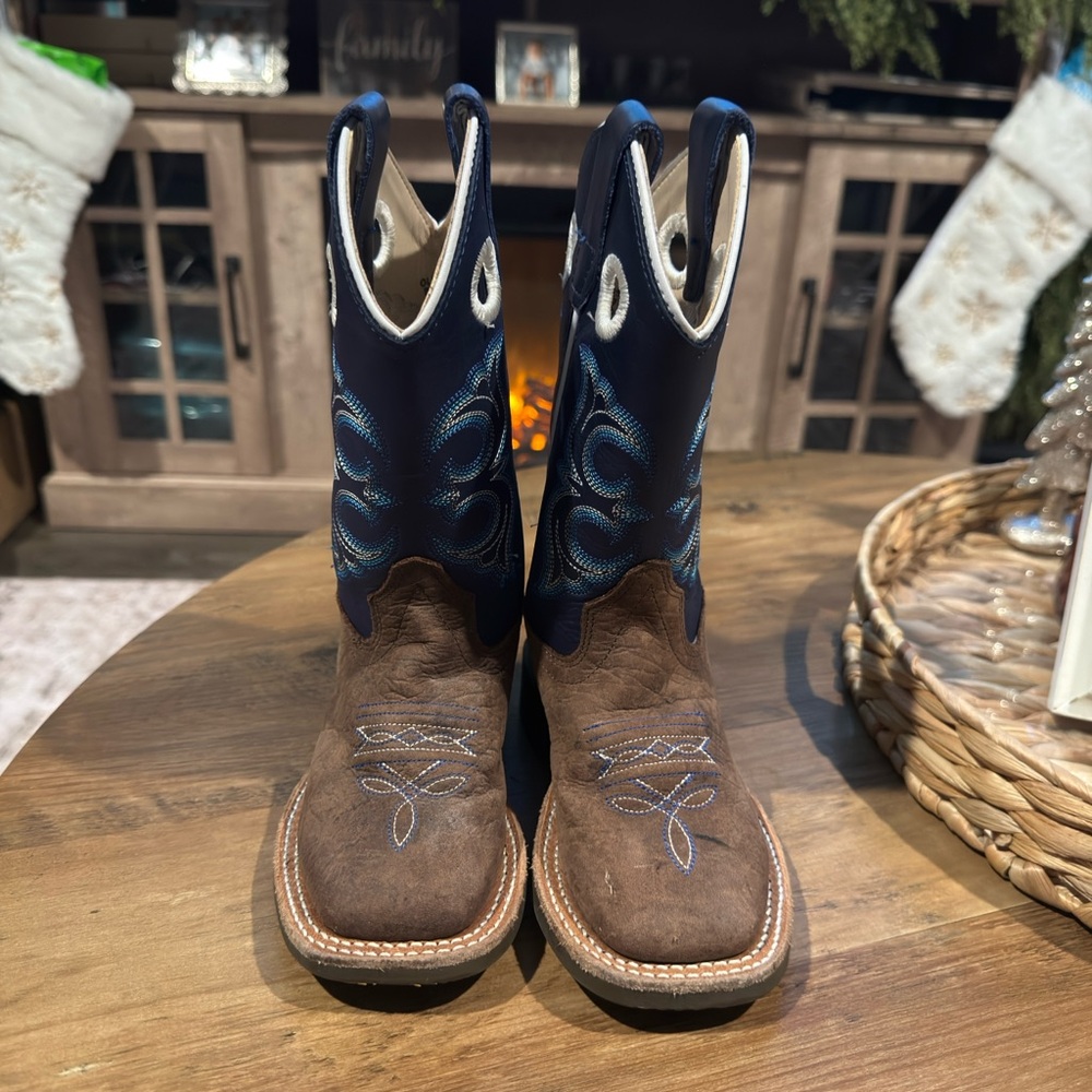 Kid’s Brown and Blue Western Boots